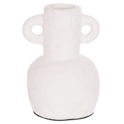 DECORATIVE VASE SERIES CLAYVON HM4406 TERRACOTTA IN WHITE COLOR Φ14x20Hcm.