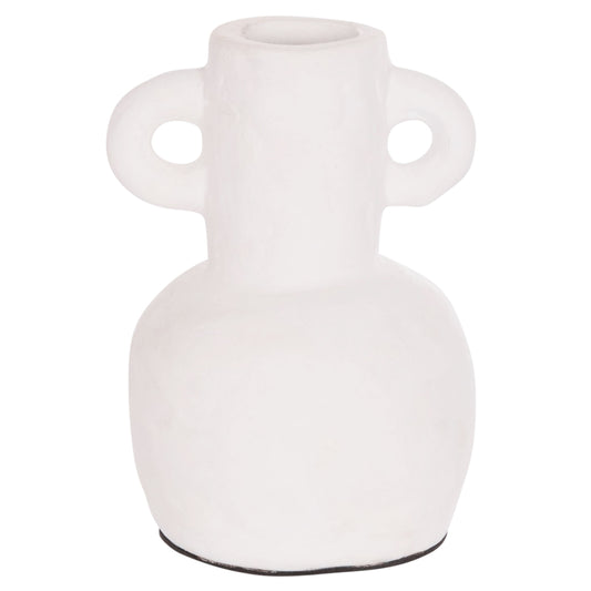 DECORATIVE VASE SERIES CLAYVON HM4406 TERRACOTTA IN WHITE COLOR Φ14x20Hcm.