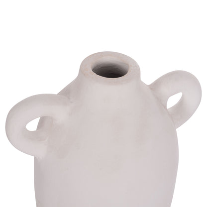 DECORATIVE VASE SERIES CLAYVON HM4407 TERRACOTTA IN WHITE COLOR 20x12x19Hcm.