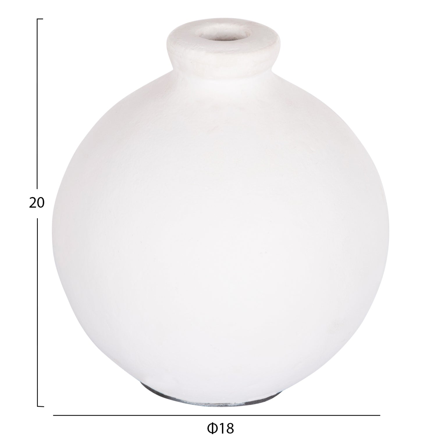 DECORATIVE VASE SERIES CLAYVON HM4410 TERRACOTTA IN WHITE COLOR 18x18x20Hcm.