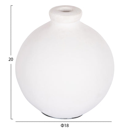 DECORATIVE VASE SERIES CLAYVON HM4410 TERRACOTTA IN WHITE COLOR 18x18x20Hcm.