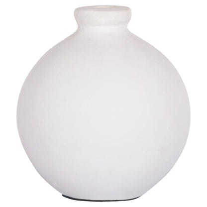 DECORATIVE VASE SERIES CLAYVON HM4410 TERRACOTTA IN WHITE COLOR 18x18x20Hcm.