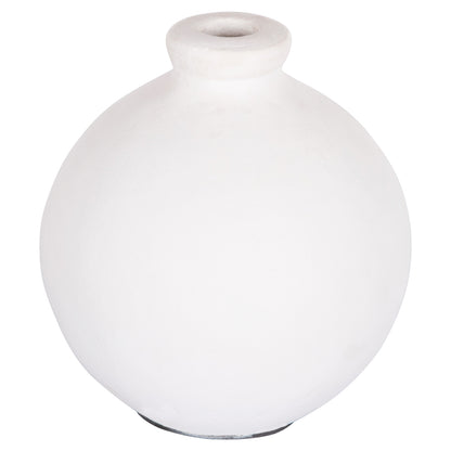 DECORATIVE VASE SERIES CLAYVON HM4410 TERRACOTTA IN WHITE COLOR 18x18x20Hcm.