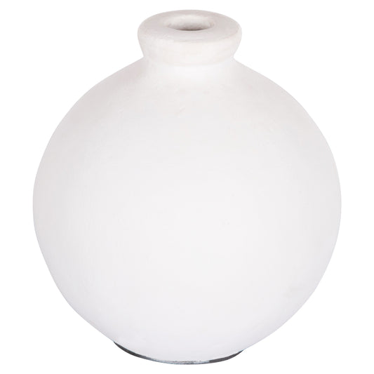 DECORATIVE VASE SERIES CLAYVON HM4410 TERRACOTTA IN WHITE COLOR 18x18x20Hcm.
