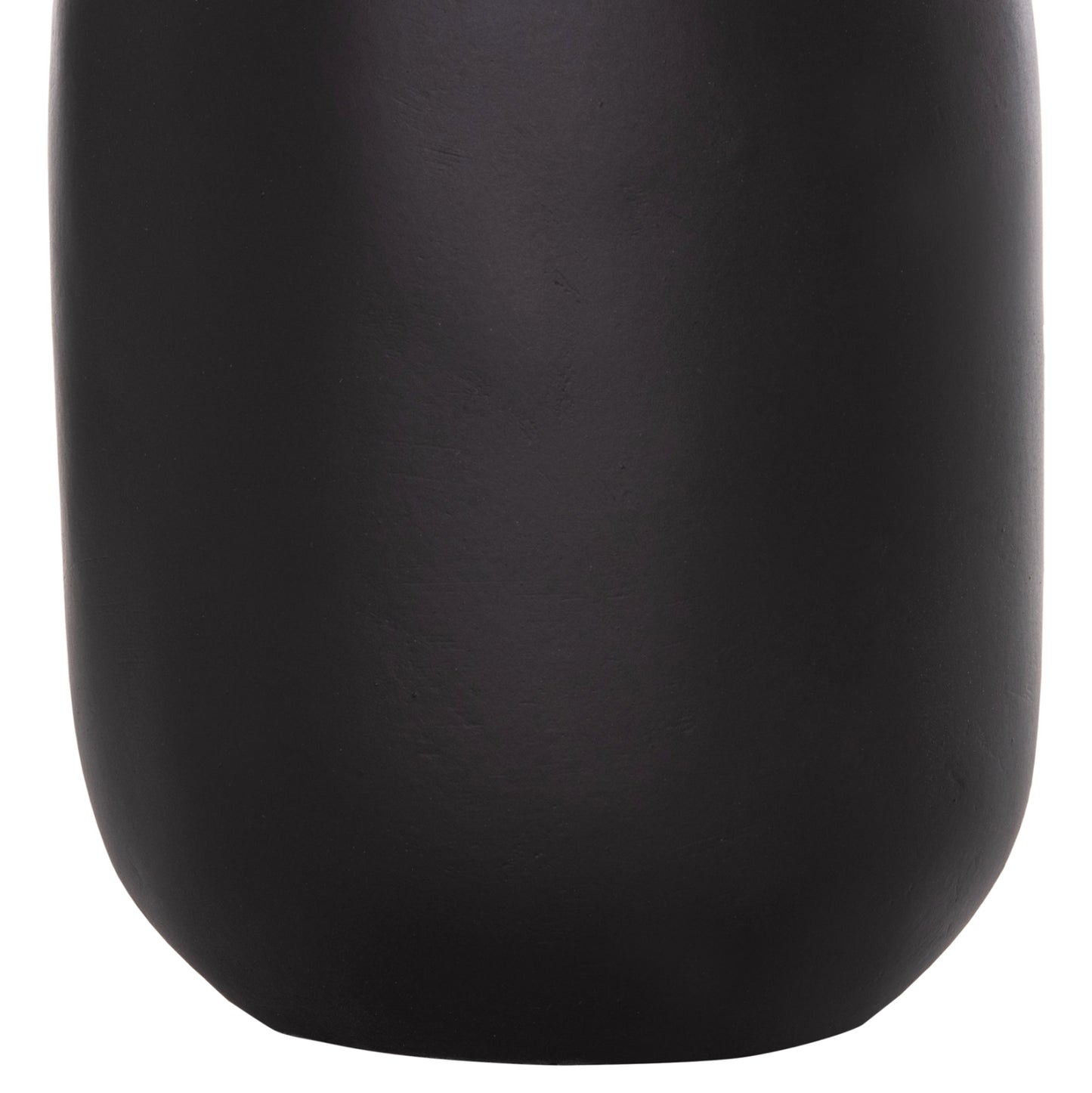 DECORATIVE VASE MIBO HM4688.01M TERRACOTTA IN BLACK--HANDLES NATURAL RATTAN Φ16.5x26Hcm.