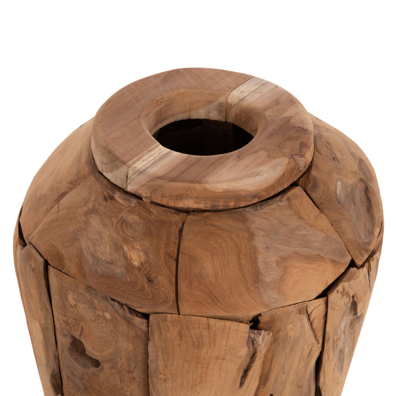 DECORATIVE VASE ZENIA HM7919 RECYCLED PIECES OF TEAK WOOD IN NATURAL COLOR Φ30x60Hcm.
