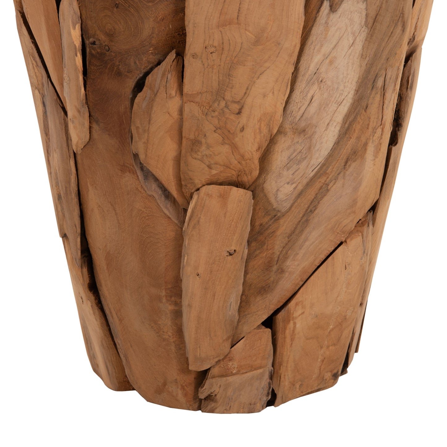 DECORATIVE VASE ZENIA HM7919 RECYCLED PIECES OF TEAK WOOD IN NATURAL COLOR Φ30x60Hcm.
