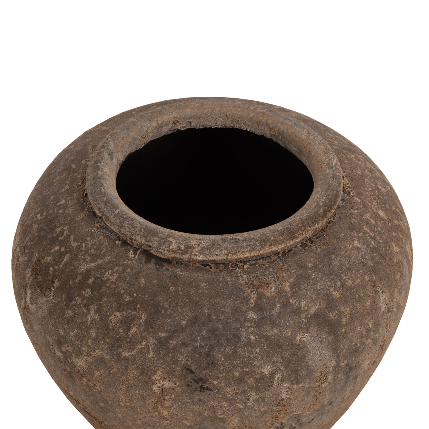DECORATIVE VASE ZATI HM7931 TERRACOTTA IN GREY COLORING Φ34x26Hcm.