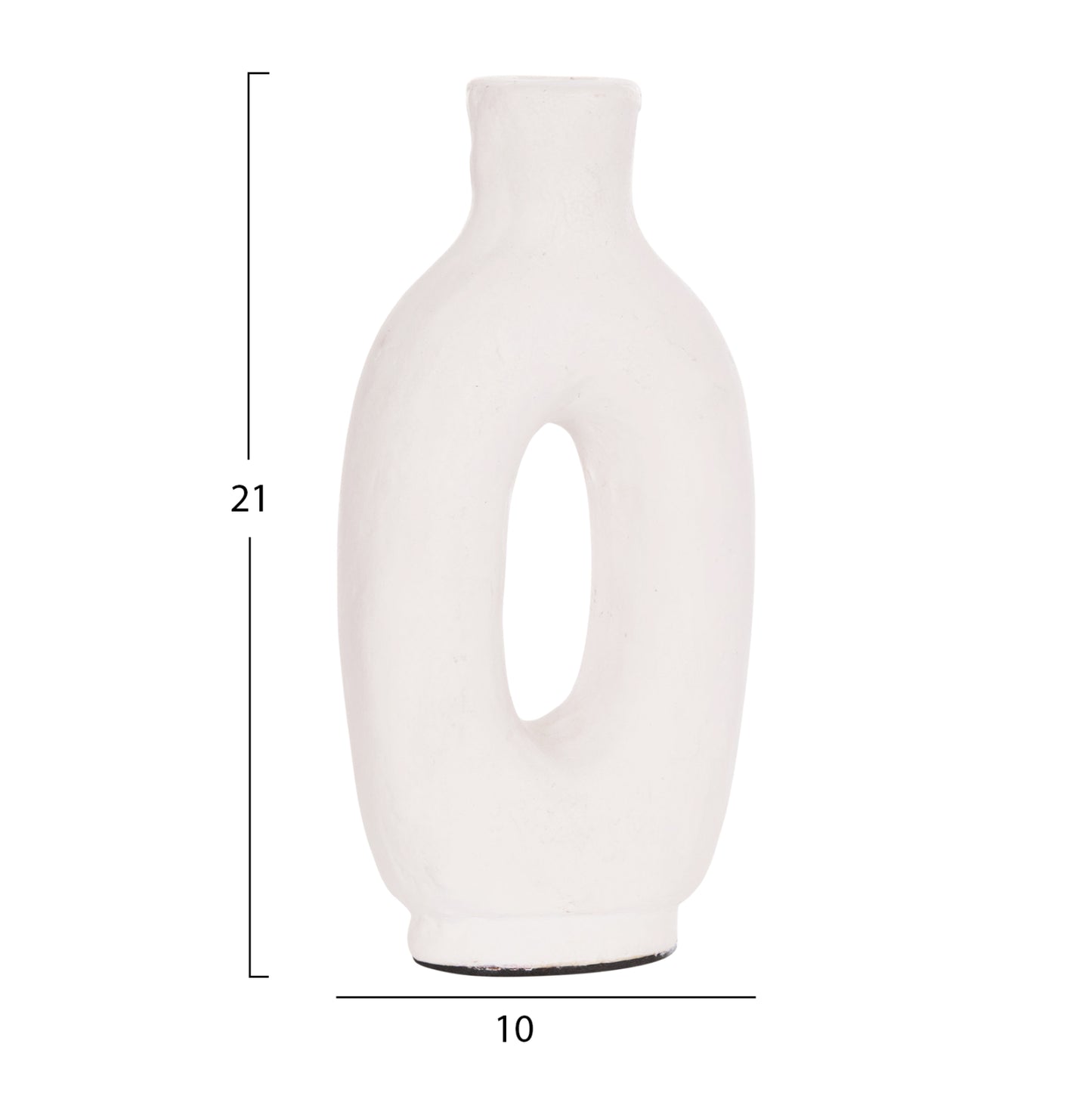 DECORATIVE VASE SERIES CLAYVON HM4409 TERRACOTTA IN WHITE COLOR 10x5x21Hcm.