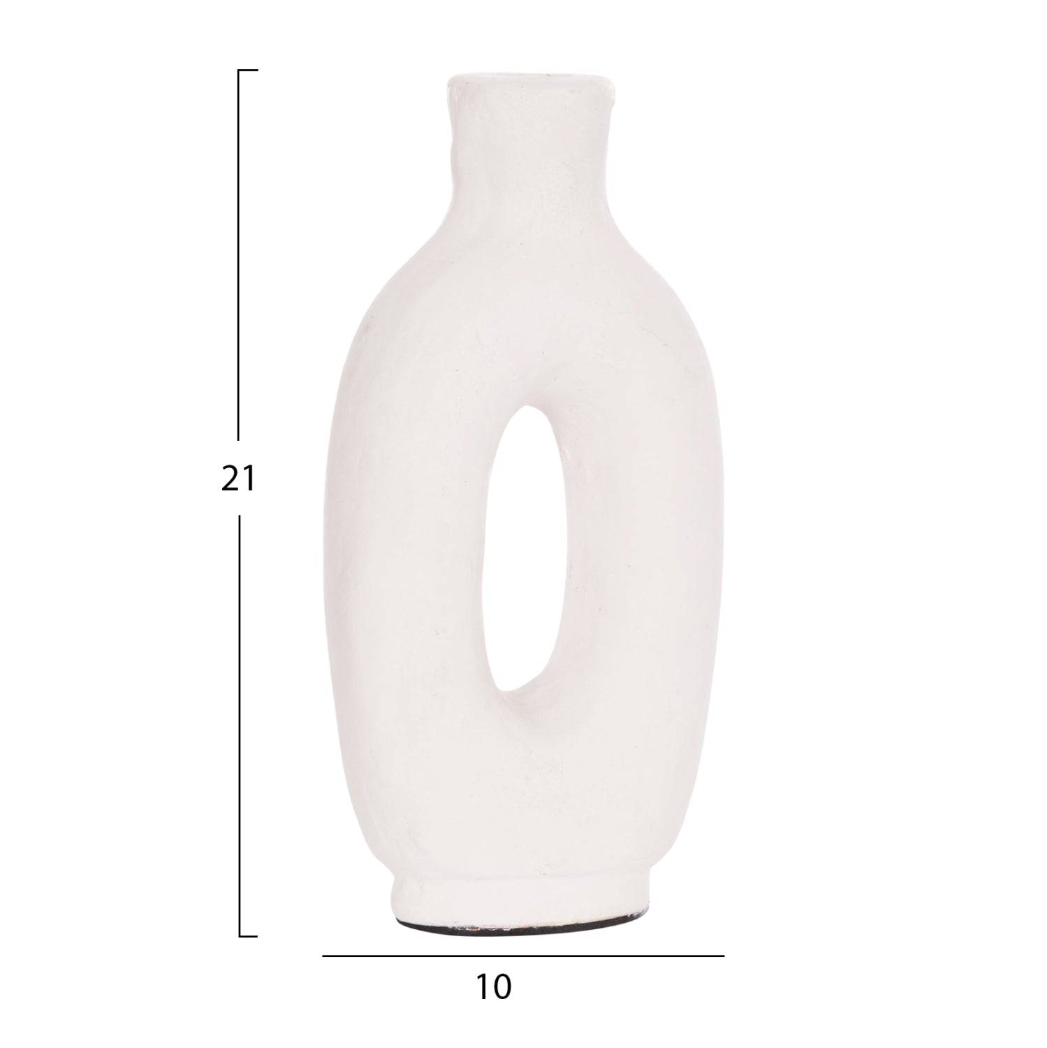 DECORATIVE VASE SERIES CLAYVON HM4409 TERRACOTTA IN WHITE COLOR 10x5x21Hcm.