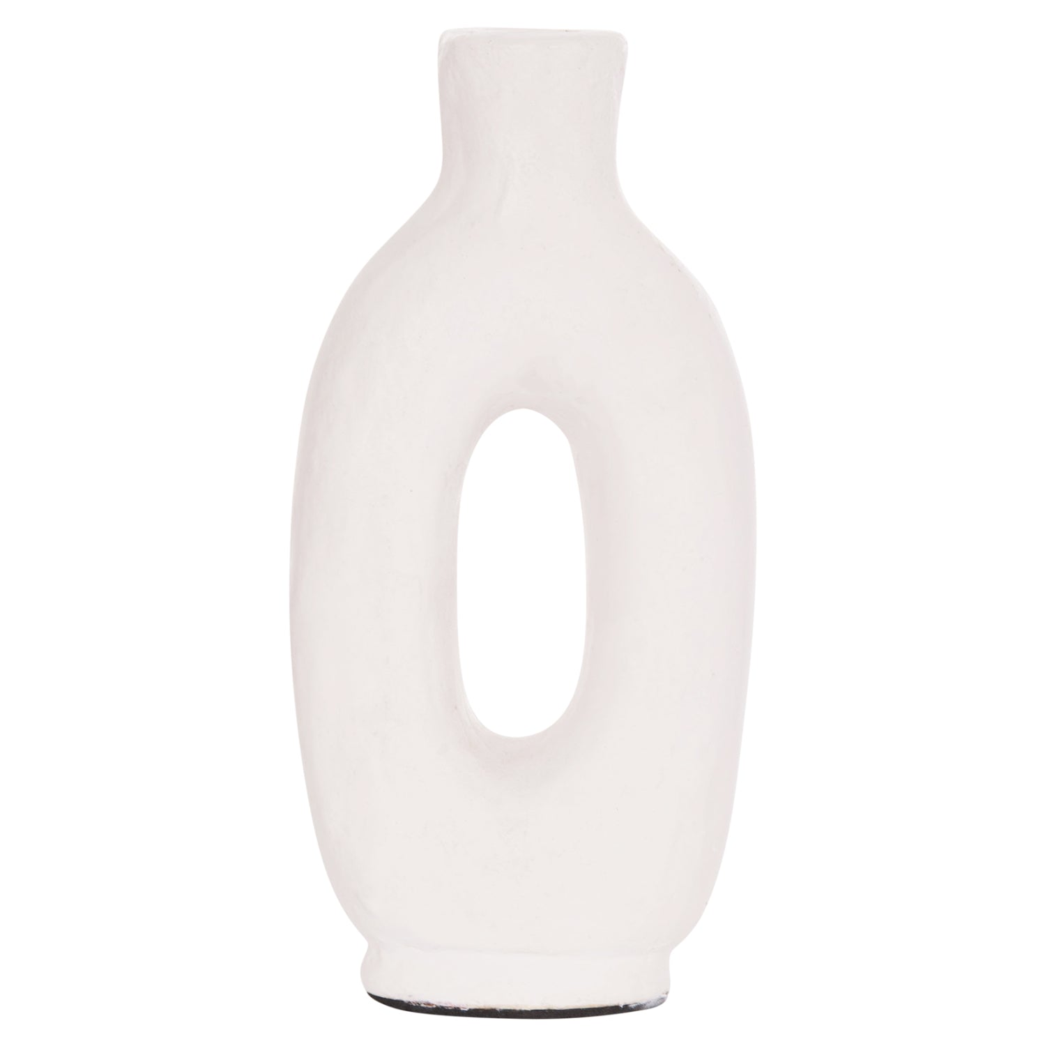 DECORATIVE VASE SERIES CLAYVON HM4409 TERRACOTTA IN WHITE COLOR 10x5x21Hcm.