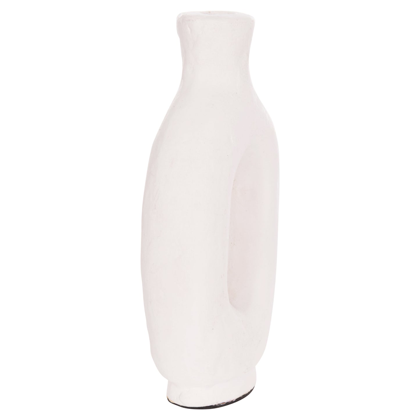 DECORATIVE VASE SERIES CLAYVON HM4409 TERRACOTTA IN WHITE COLOR 10x5x21Hcm.