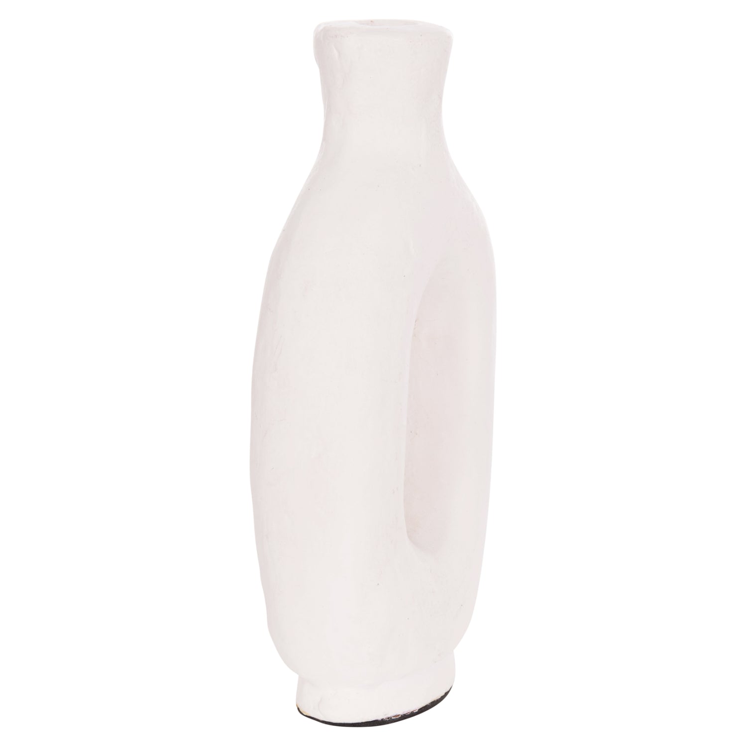 DECORATIVE VASE SERIES CLAYVON HM4409 TERRACOTTA IN WHITE COLOR 10x5x21Hcm.