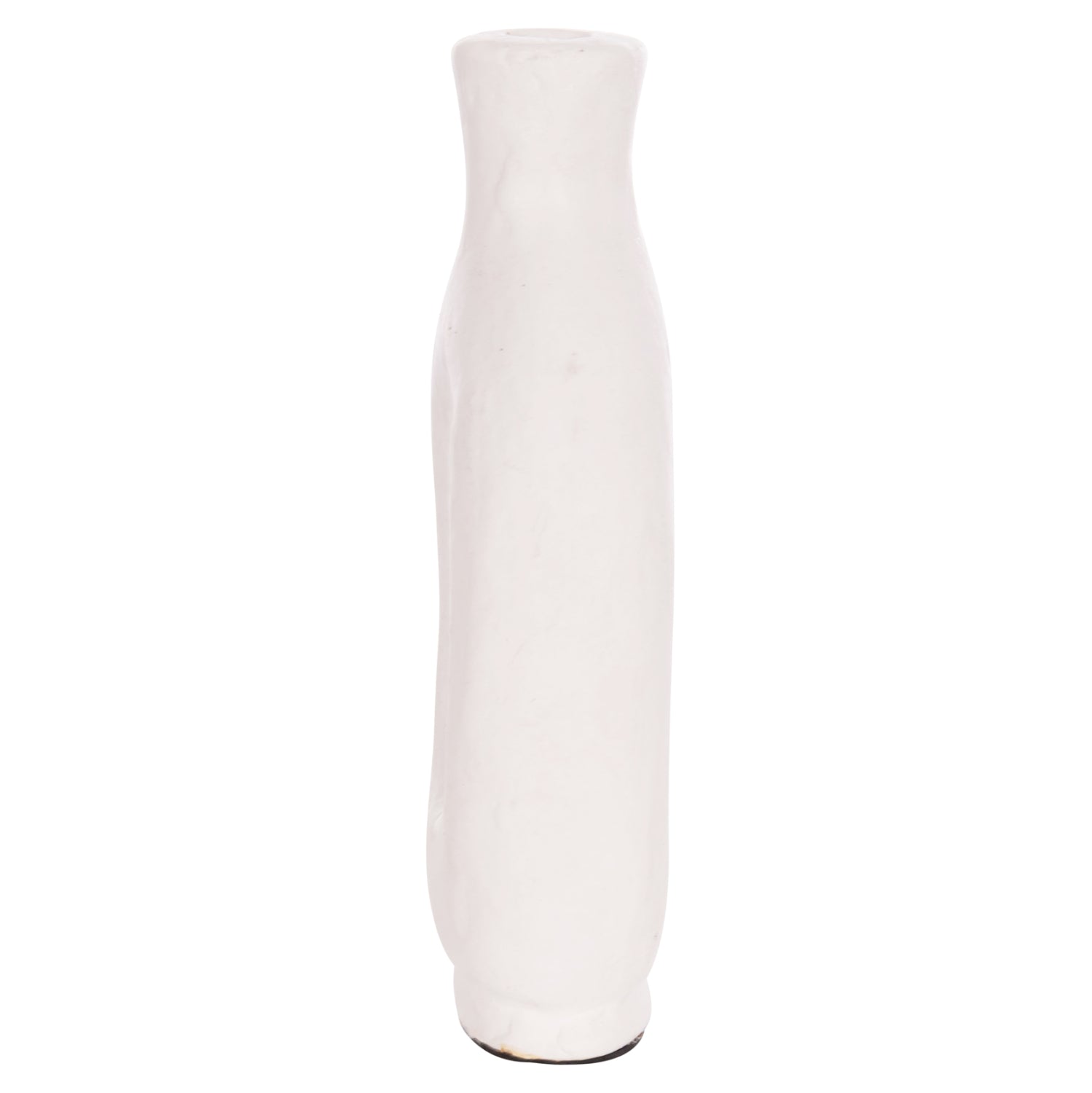 DECORATIVE VASE SERIES CLAYVON HM4409 TERRACOTTA IN WHITE COLOR 10x5x21Hcm.