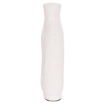 DECORATIVE VASE SERIES CLAYVON HM4409 TERRACOTTA IN WHITE COLOR 10x5x21Hcm.