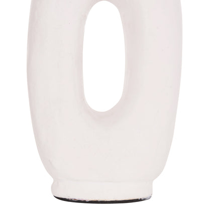 DECORATIVE VASE SERIES CLAYVON HM4409 TERRACOTTA IN WHITE COLOR 10x5x21Hcm.