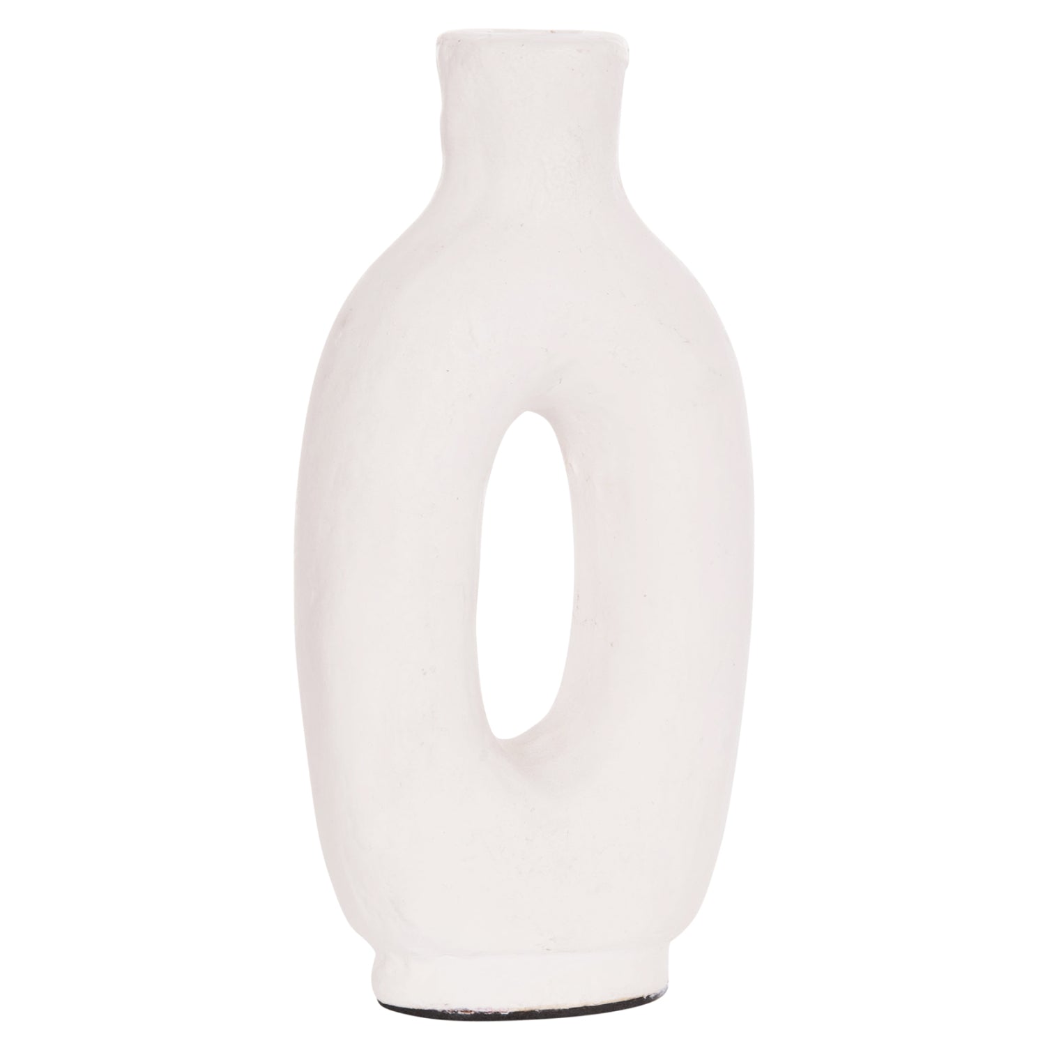DECORATIVE VASE SERIES CLAYVON HM4409 TERRACOTTA IN WHITE COLOR 10x5x21Hcm.