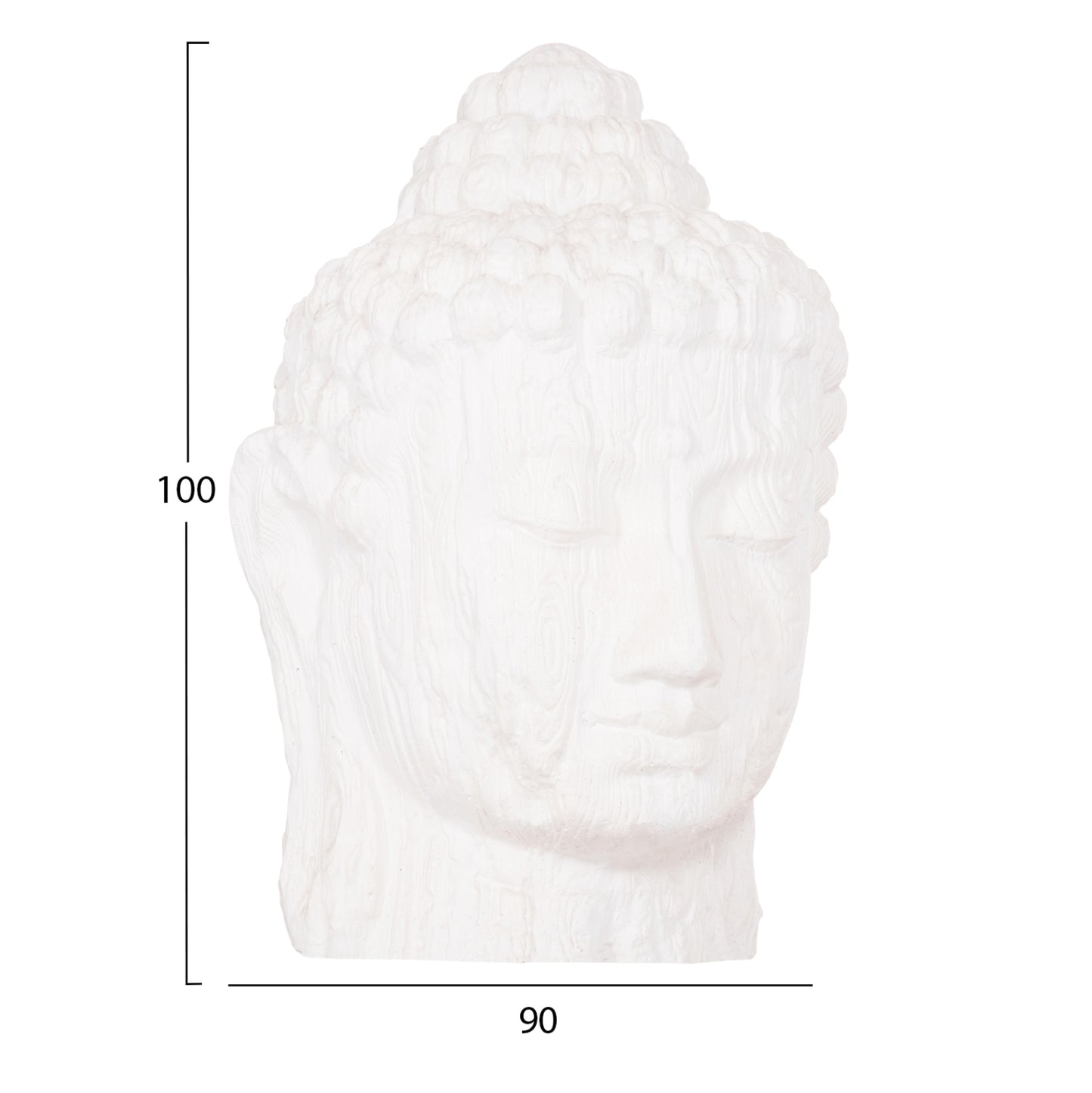 FLOOR DECORATION BUDDHA HEAD HM4385.02 PLASTER IN WHITE 90x90x100Hcm.