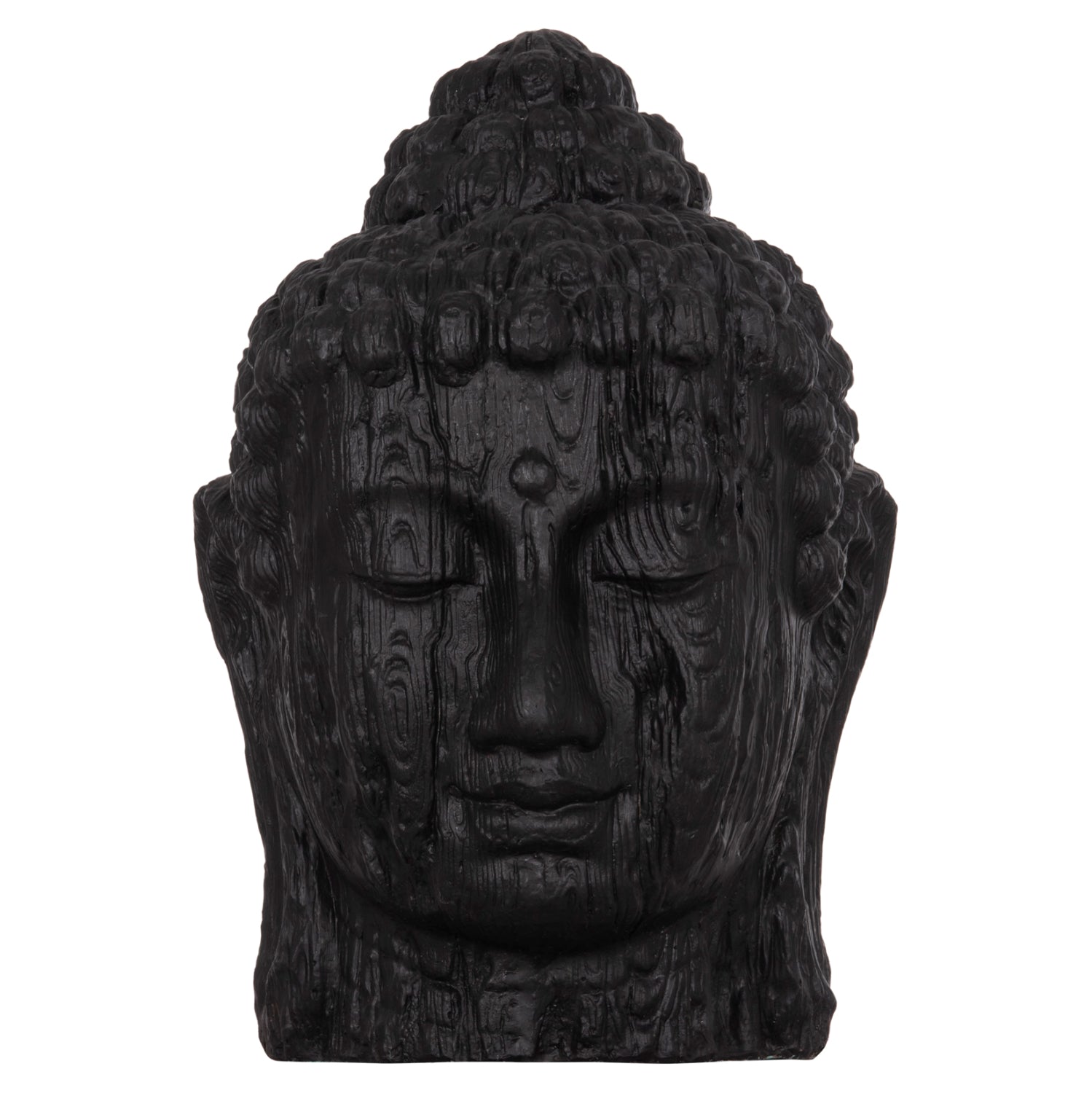 FLOOR DECORATION BUDDHA HEAD HM4385.01 PLASTER IN BLACK 90x90x100Hcm.