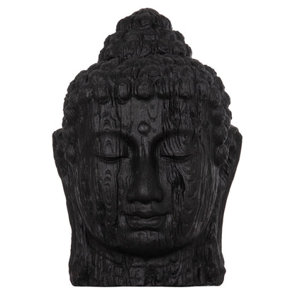 FLOOR DECORATION BUDDHA HEAD HM4385.01 PLASTER IN BLACK 90x90x100Hcm.