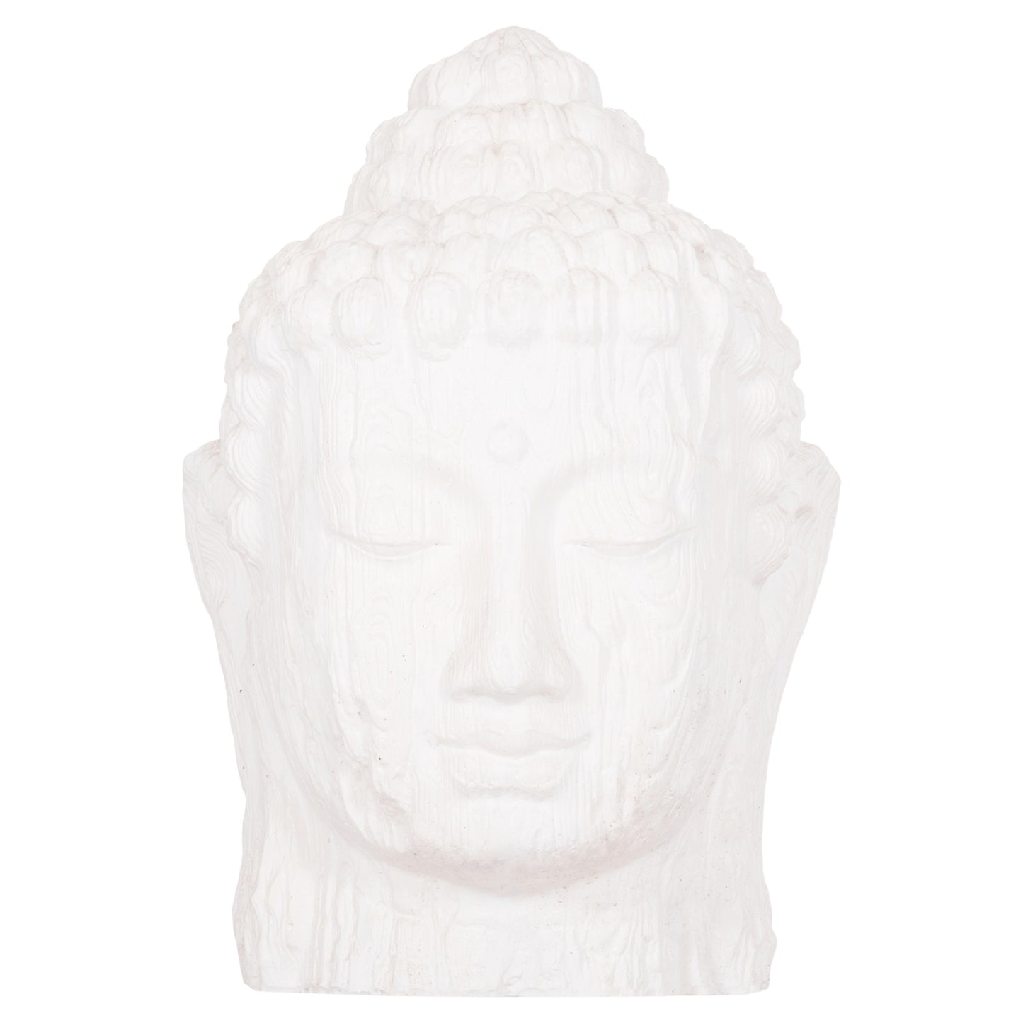 FLOOR DECORATION BUDDHA HEAD HM4385.02 PLASTER IN WHITE 90x90x100Hcm.