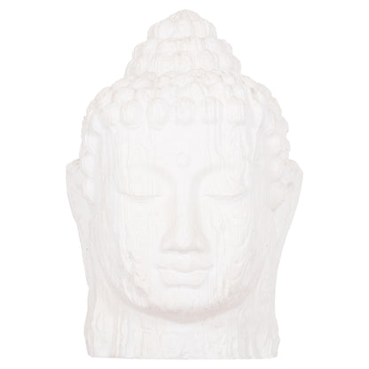 FLOOR DECORATION BUDDHA HEAD HM4385.02 PLASTER IN WHITE 90x90x100Hcm.