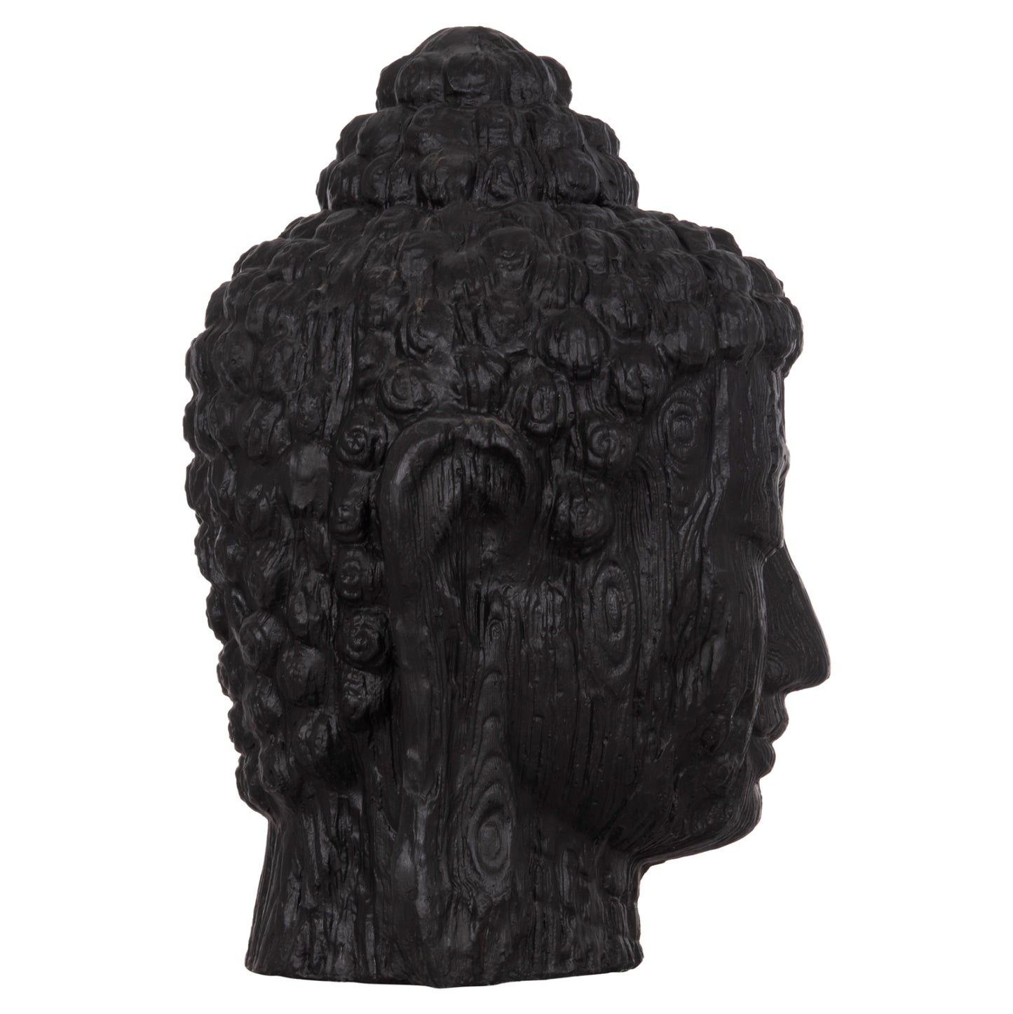 FLOOR DECORATION BUDDHA HEAD HM4385.01 PLASTER IN BLACK 90x90x100Hcm.