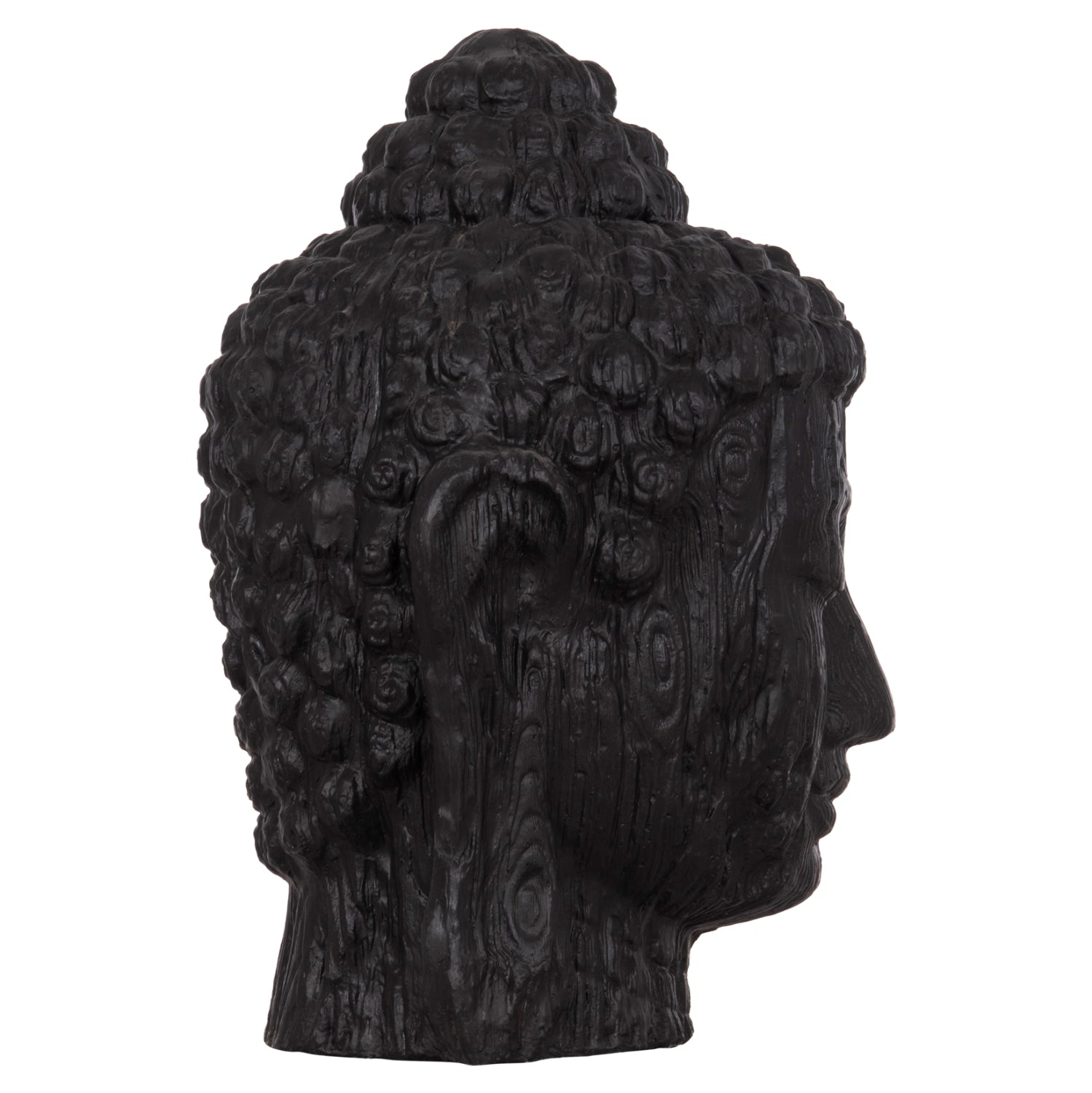 FLOOR DECORATION BUDDHA HEAD HM4385.01 PLASTER IN BLACK 90x90x100Hcm.