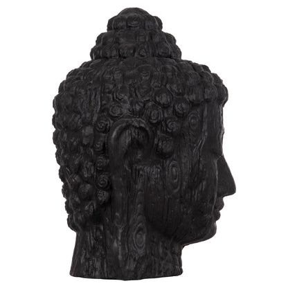 FLOOR DECORATION BUDDHA HEAD HM4385.01 PLASTER IN BLACK 90x90x100Hcm.