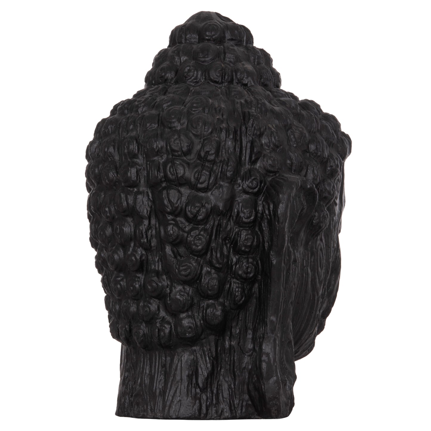 FLOOR DECORATION BUDDHA HEAD HM4385.01 PLASTER IN BLACK 90x90x100Hcm.