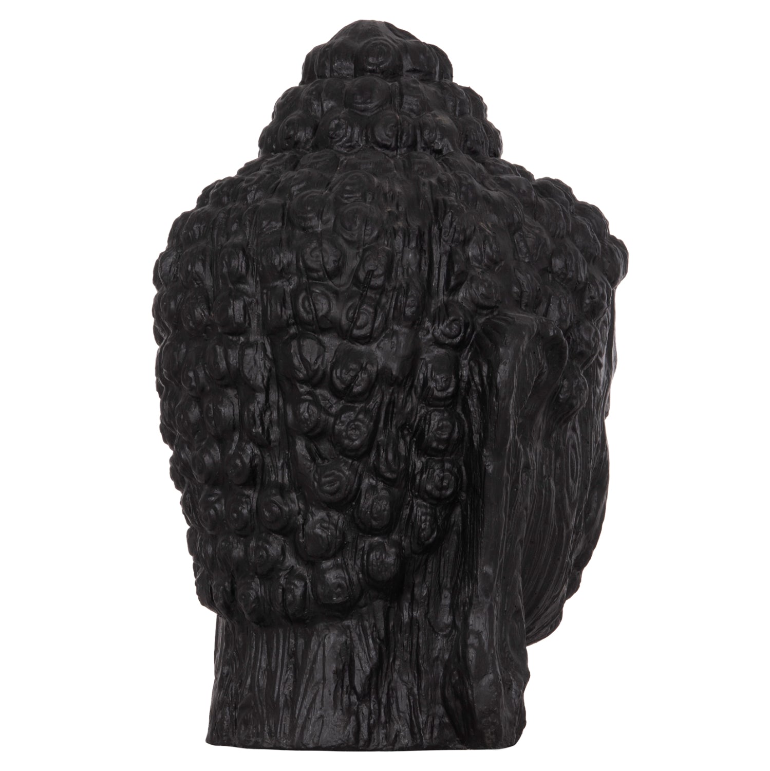 FLOOR DECORATION BUDDHA HEAD HM4385.01 PLASTER IN BLACK 90x90x100Hcm.