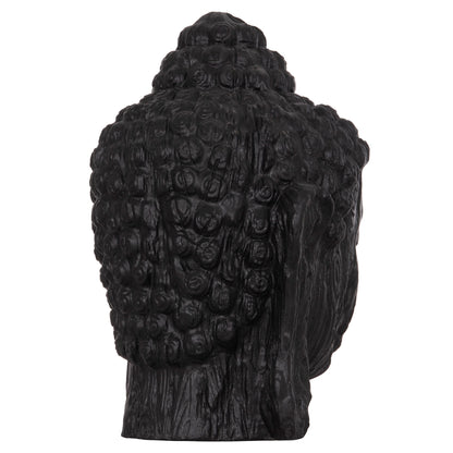 FLOOR DECORATION BUDDHA HEAD HM4385.01 PLASTER IN BLACK 90x90x100Hcm.