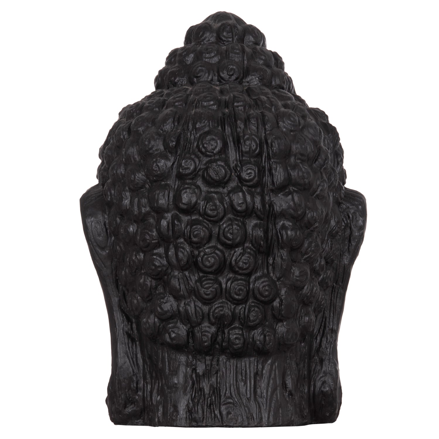 FLOOR DECORATION BUDDHA HEAD HM4385.01 PLASTER IN BLACK 90x90x100Hcm.