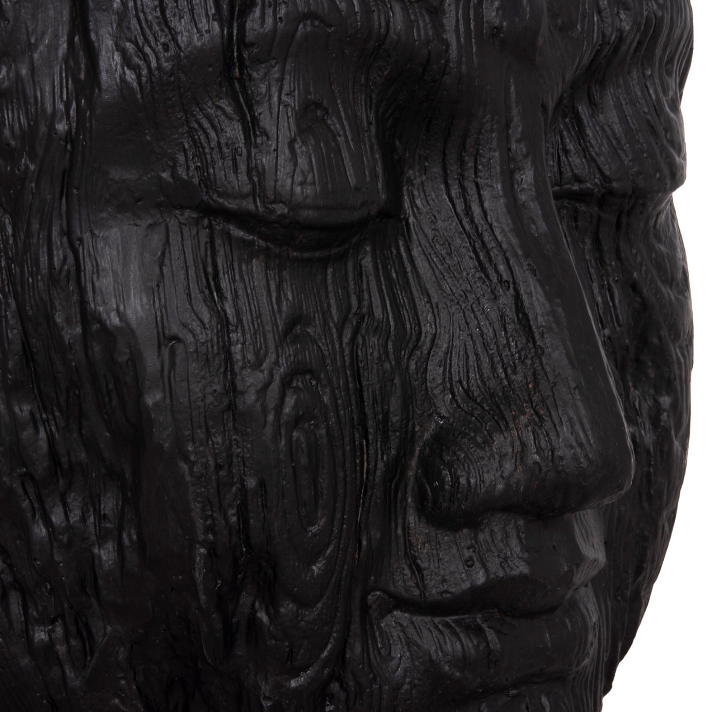 FLOOR DECORATION BUDDHA HEAD HM4385.01 PLASTER IN BLACK 90x90x100Hcm.