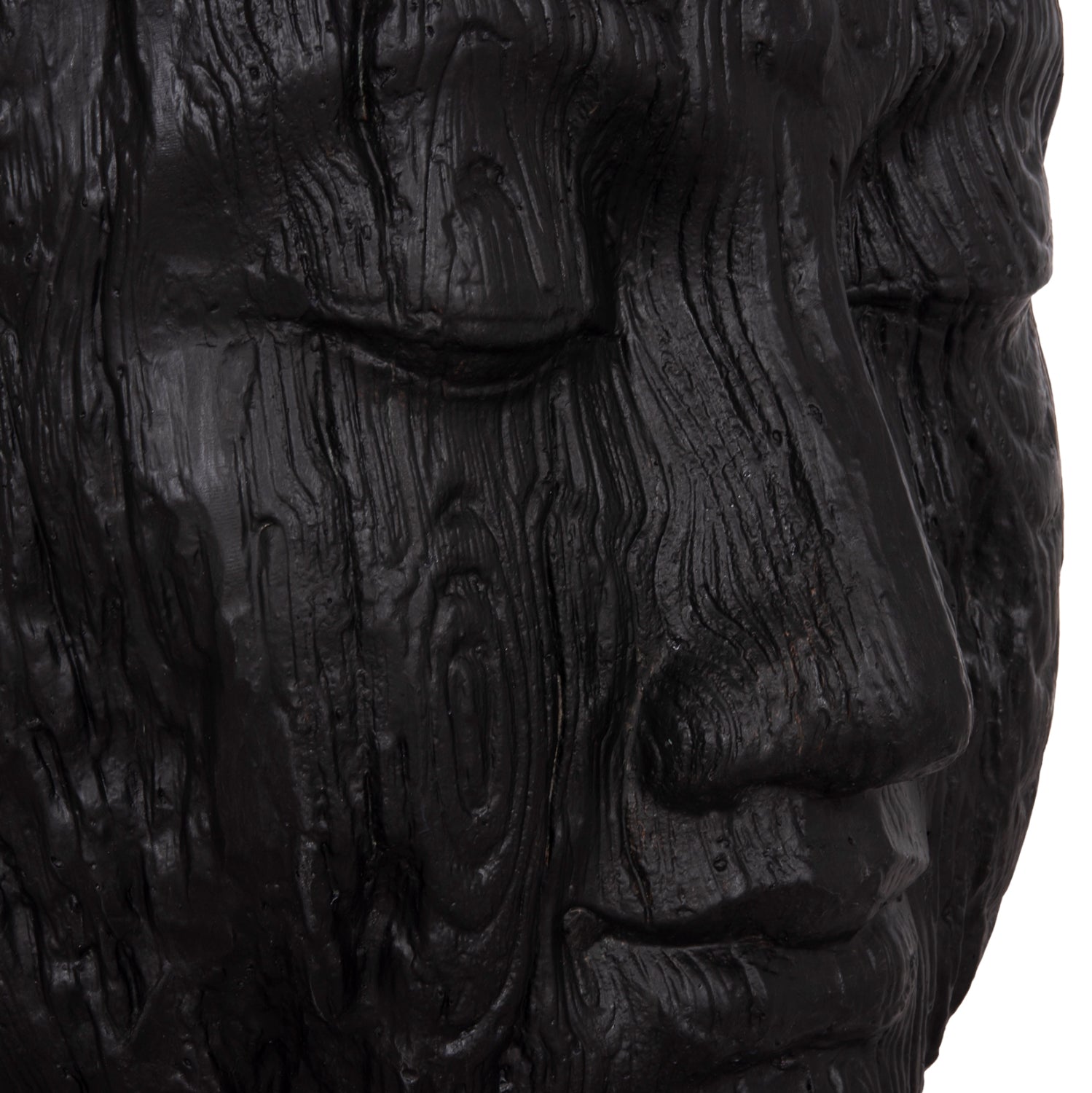 FLOOR DECORATION BUDDHA HEAD HM4385.01 PLASTER IN BLACK 90x90x100Hcm.