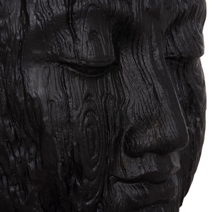 FLOOR DECORATION BUDDHA HEAD HM4385.01 PLASTER IN BLACK 90x90x100Hcm.