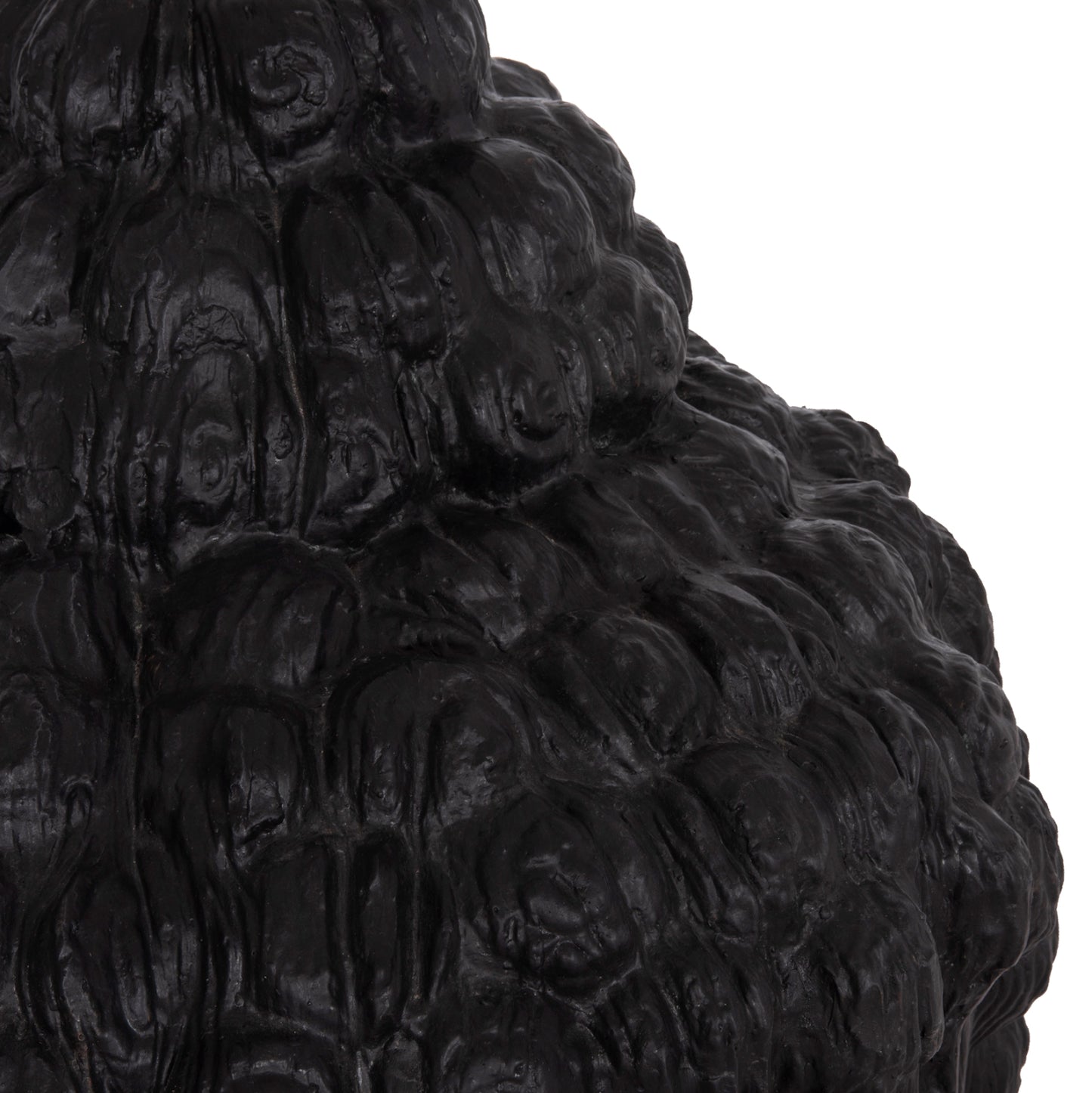 FLOOR DECORATION BUDDHA HEAD HM4385.01 PLASTER IN BLACK 90x90x100Hcm.