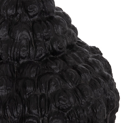 FLOOR DECORATION BUDDHA HEAD HM4385.01 PLASTER IN BLACK 90x90x100Hcm.