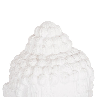 FLOOR DECORATION BUDDHA HEAD HM4385.02 PLASTER IN WHITE 90x90x100Hcm.