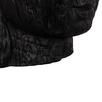 FLOOR DECORATION BUDDHA HEAD HM4385.01 PLASTER IN BLACK 90x90x100Hcm.