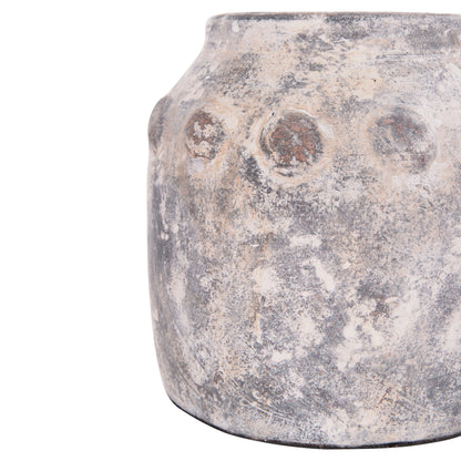 DECORATIVE TABLE VASE VERMO HM4392 TERRACOTTA IN GREY Φ20x19Hcm.