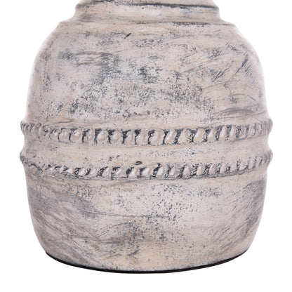 DECORATIVE TABLE VASE VERMO HM4393 TERRACOTTA IN LIGHT GREY Φ21x25Hcm.