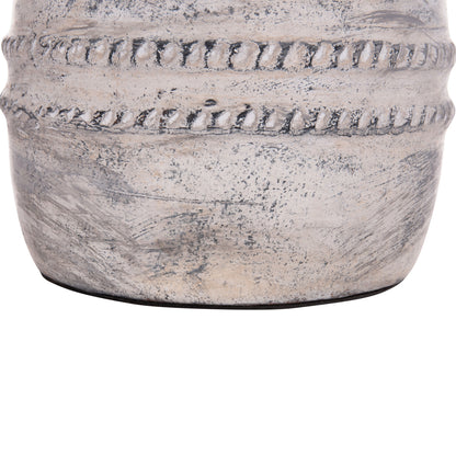 DECORATIVE TABLE VASE VERMO HM4393 TERRACOTTA IN LIGHT GREY Φ21x25Hcm.