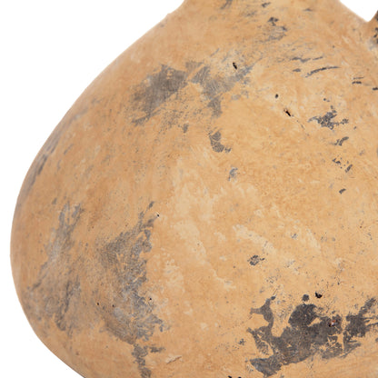 DECORATIVE TABLE VASE VERMO HM4394 TERRACOTTA IN BRUSHED BEIGE Φ22x17Hcm.