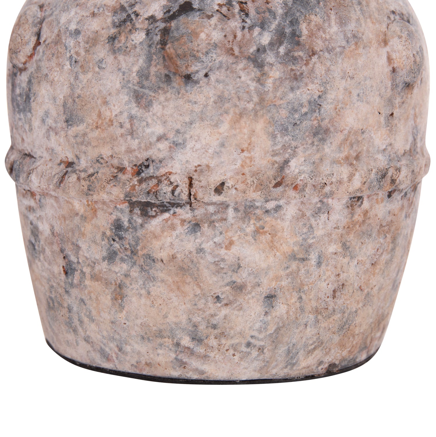 DECORATIVE TABLE VASE VERMO HM4395 TERRACOTTA IN BRUSHED GREY Φ17x19Hcm.