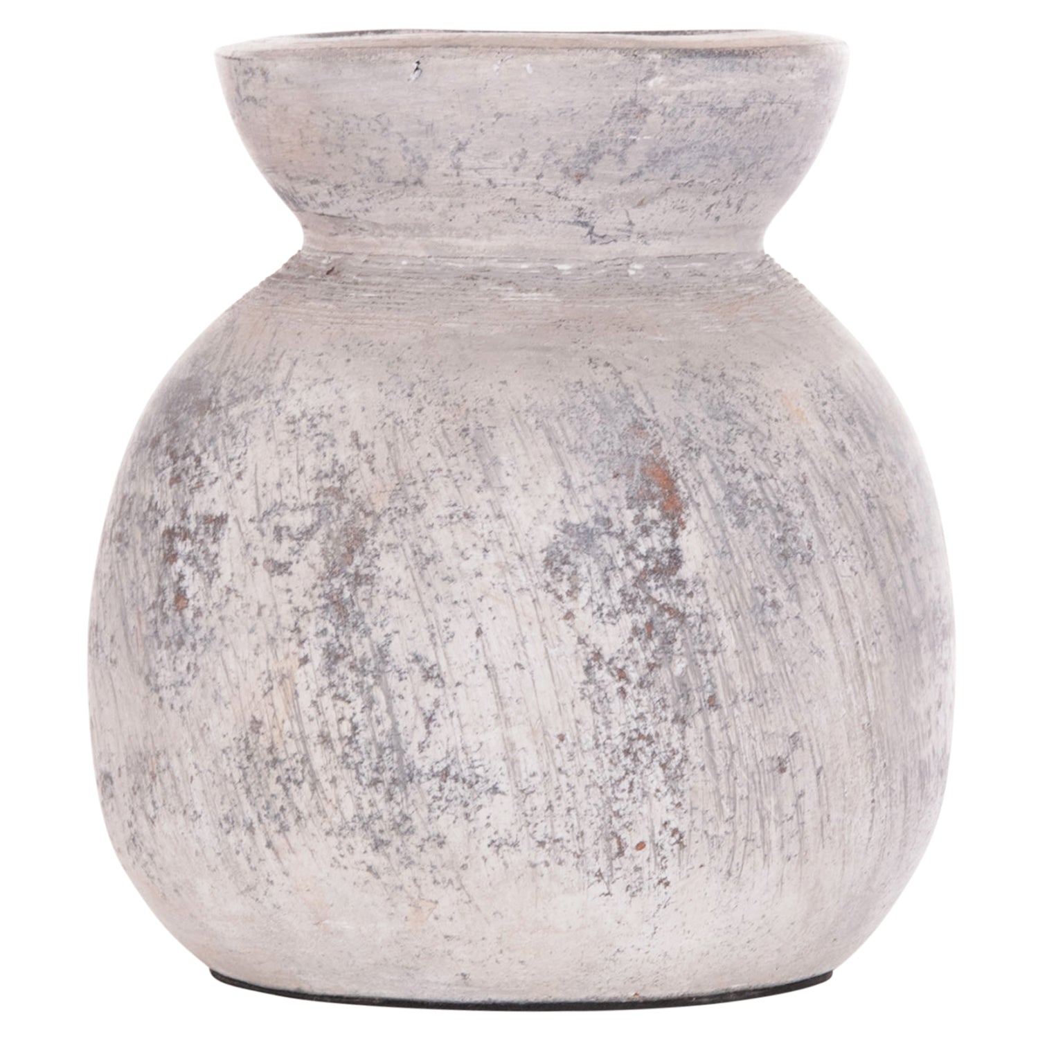 DECORATIVE TABLE VASE VERMO HM4396 TERRACOTTA IN LIGHT GREY Φ18x19Hcm.