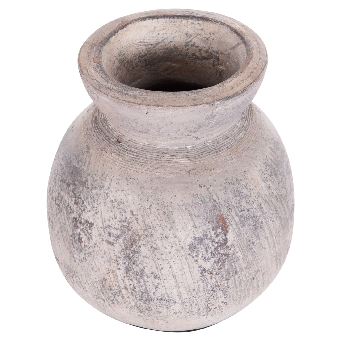 DECORATIVE TABLE VASE VERMO HM4396 TERRACOTTA IN LIGHT GREY Φ18x19Hcm.