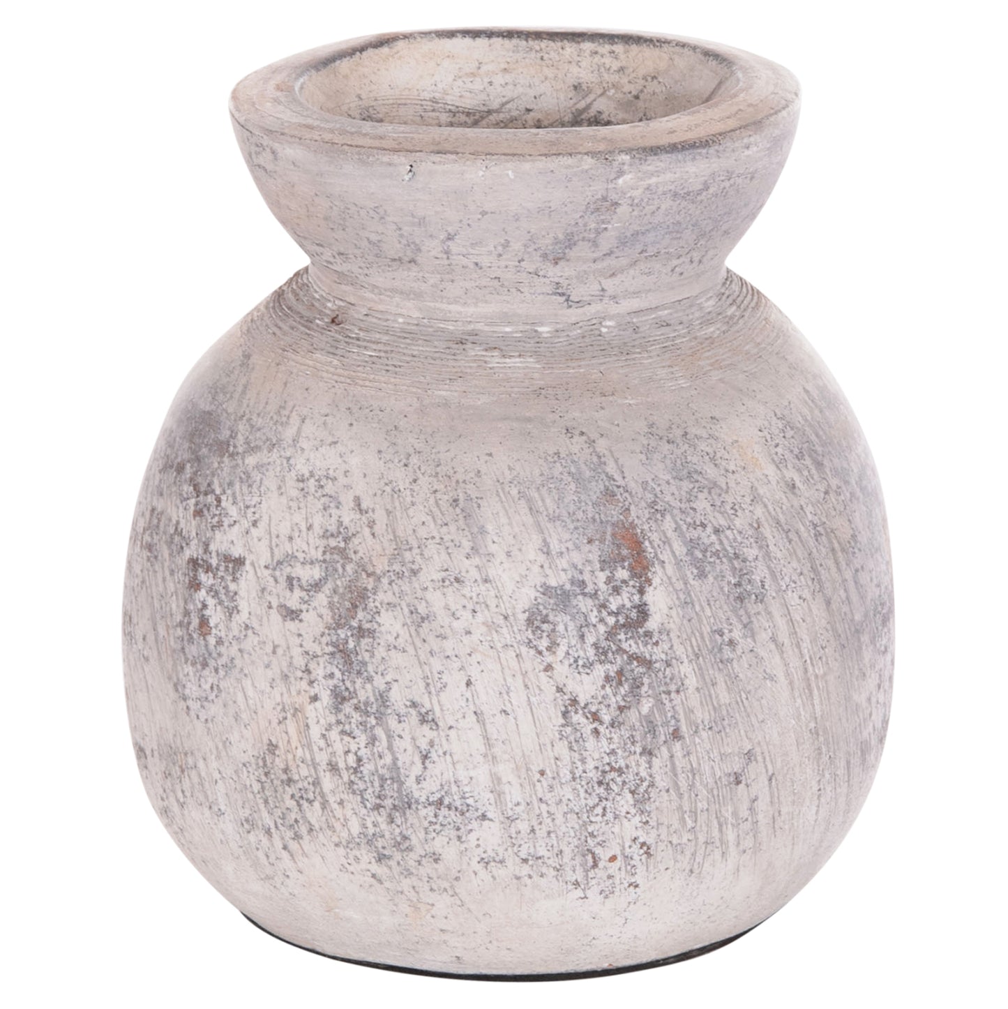 DECORATIVE TABLE VASE VERMO HM4396 TERRACOTTA IN LIGHT GREY Φ18x19Hcm.