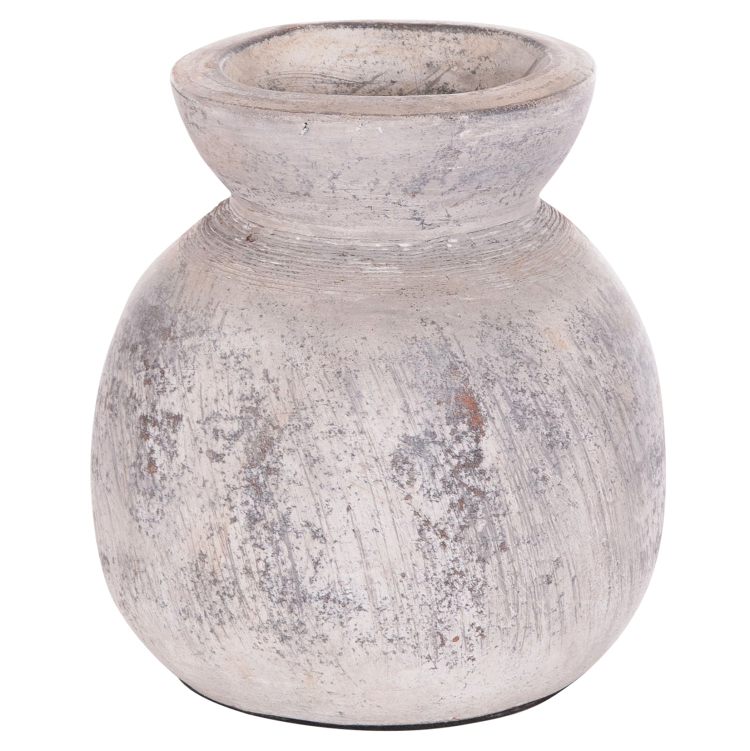 DECORATIVE TABLE VASE VERMO HM4396 TERRACOTTA IN LIGHT GREY Φ18x19Hcm.