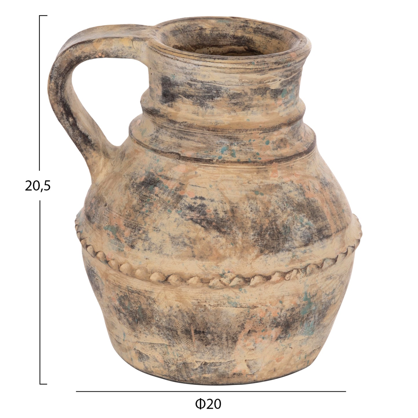 DECORATIVE TABLE VASE VERMO HM4397 TERRACOTTA IN CREAM BEIGE Φ20x20.5Hcm.